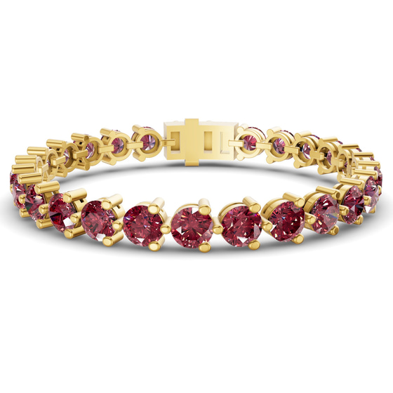 Anahita Round Cherry Cognac Lab Diamond Tennis Bracelet front view