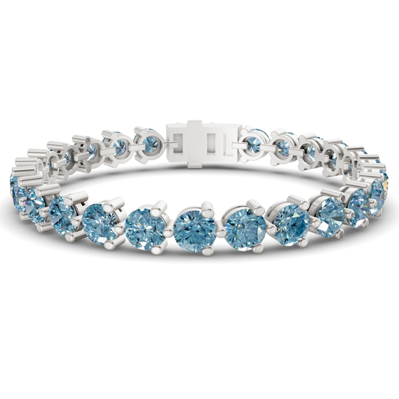 Anahita Round Ice Blue Lab Diamond Tennis Bracelet front view
