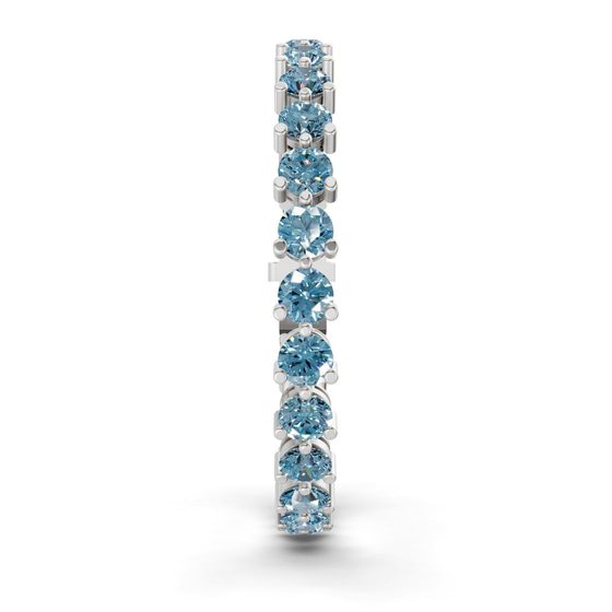 Anahita Round Ice Blue Lab Diamond Tennis Bracelet left view