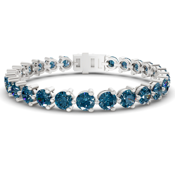 Anahita Round Royal Blue Lab Diamond Tennis Bracelet front view