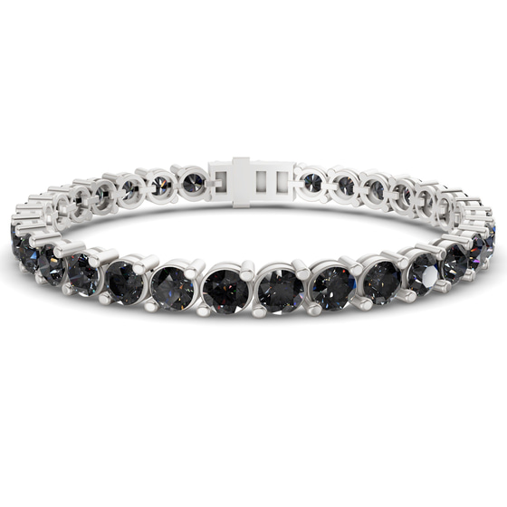 Aelia Round Black Lab Diamond Tennis Bracelet front view