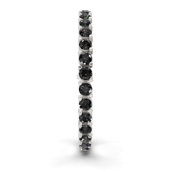 Aelia Round Black Lab Diamond Tennis Bracelet left view