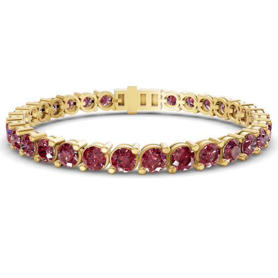 Aelia Round Cherry Cognac Lab Diamond Tennis Bracelet front view