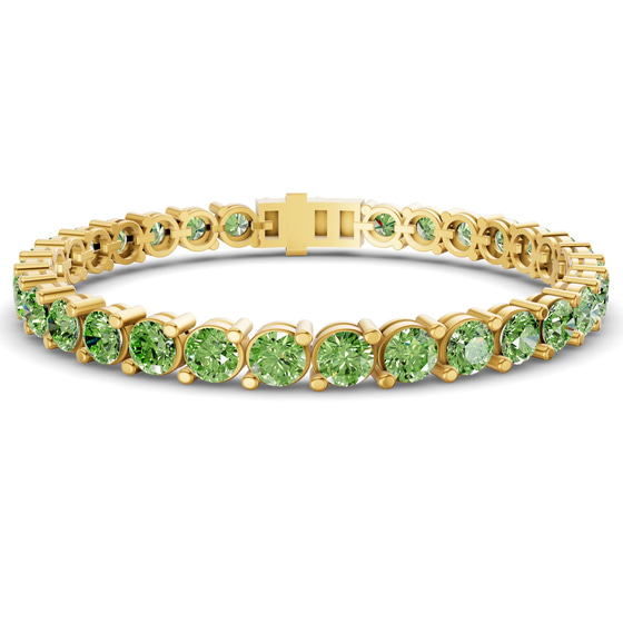 Aelia Round Ocean Green Lab Diamond Tennis Bracelet front view