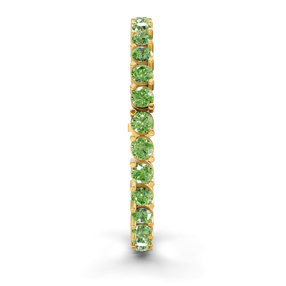 Aelia Round Ocean Green Lab Diamond Tennis Bracelet left view
