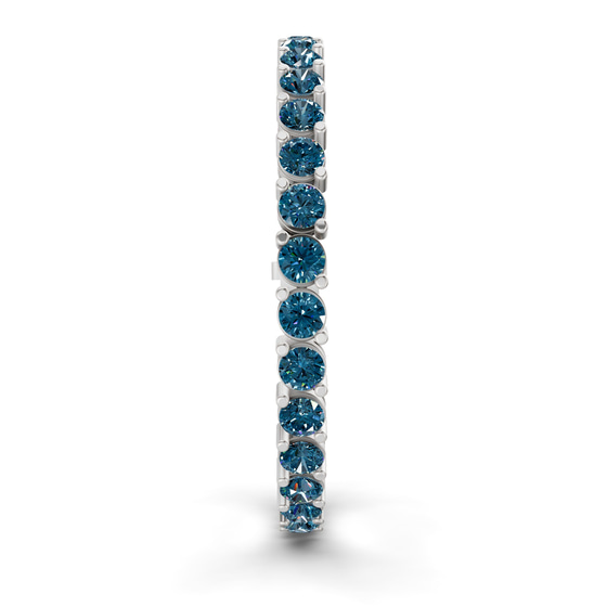 Aelia Round Royal Blue Lab Diamond Tennis Bracelet left view
