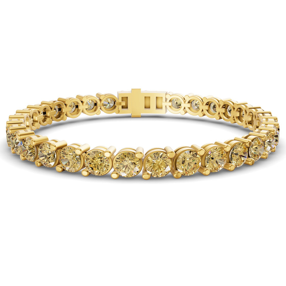 Aelia Round Lemon Yellow Lab Diamond Tennis Bracelet front view