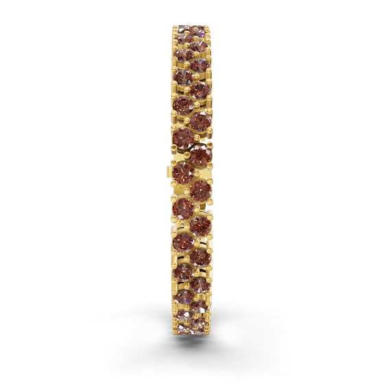 Isidora Round Double Row Brown Lab Diamond Tennis Bracelet left view