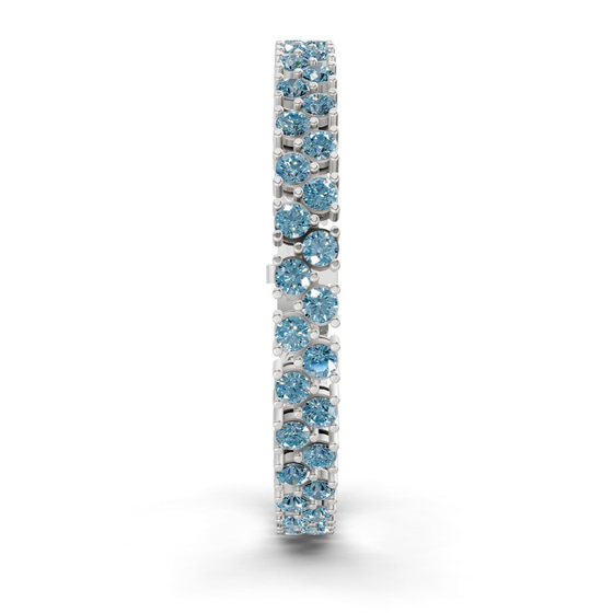 Isidora Round Double Row Ice Blue Lab Diamond Tennis Bracelet left view