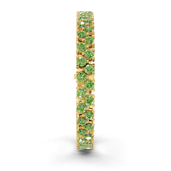 Isidora Round Double Row Ocean Green Lab Diamond Tennis Bracelet left view