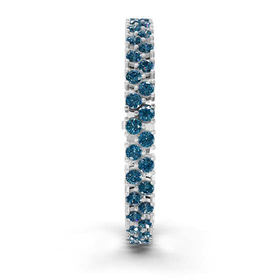 Isidora Round Double Row Royal Blue Lab Diamond Tennis Bracelet left view