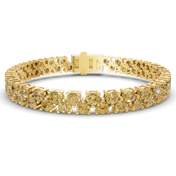 Isidora Round Double Row Lemon Yellow Lab Diamond Tennis Bracelet front view