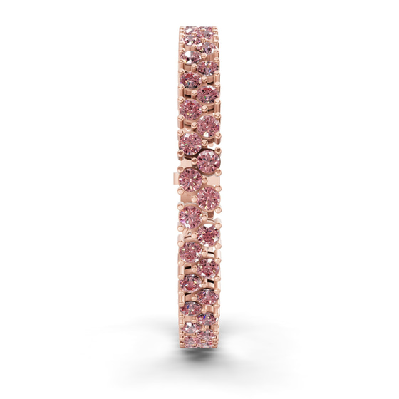 Isidora Round Double Row Vivid Pink Lab Diamond Tennis Bracelet left view
