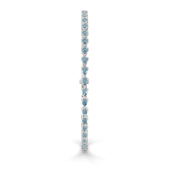 Serene Pear Ice Blue Lab Diamond Tennis Bracelet left view