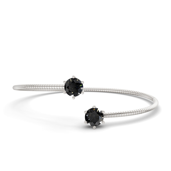 Elora Flexi Black Lab Diamond Bangle Bracelet front view
