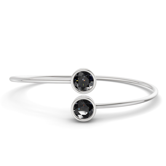Cleo Flexi Black Lab Diamond Bangle Bracelet front view