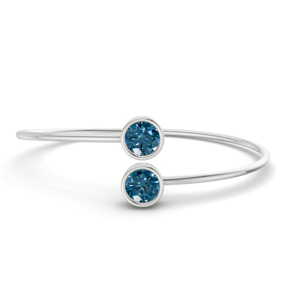 Cleo Flexi Royal Blue Lab Diamond Bangle Bracelet front view