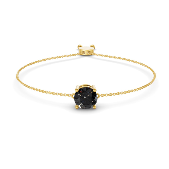 Paula Black Round Fashion Bracelet front view