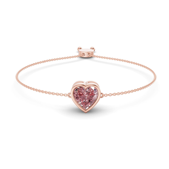 Kyra Vivid Pink Heart Fashion Bracelet front view