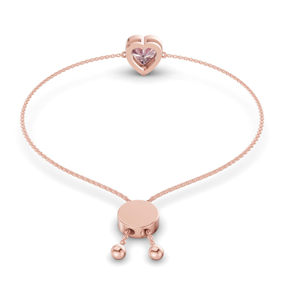 Kyra Vivid Pink Heart Fashion Bracelet left view