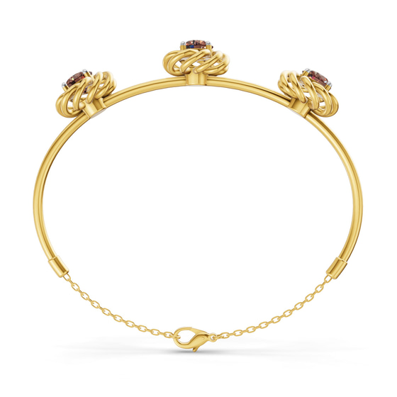 Spiral Eleve Round Brown Lab Diamond openable bracelet left view