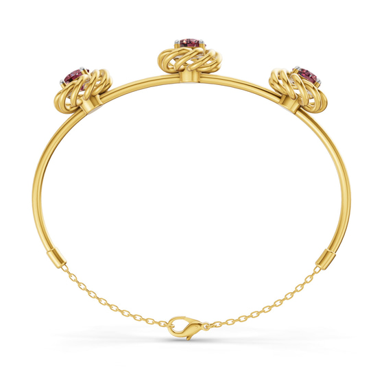 Spiral Eleve Round Cherry Cognac Lab Diamond openable bracelet left view
