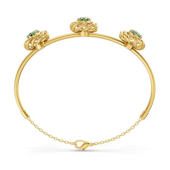 Spiral Eleve Round Ocean Green Lab Diamond openable bracelet left view
