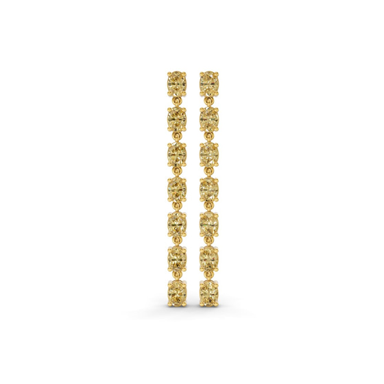 Digitalis Fashion Flower Sunlit Yellow Lab Diamond Dangle Earring front view