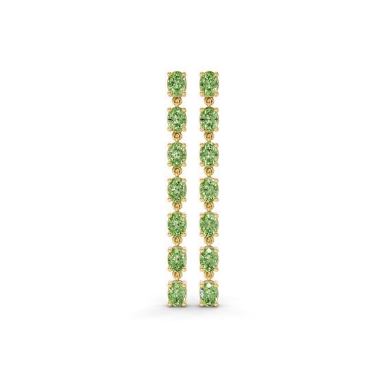 Digitalis Fashion Flower Ocean Green Lab Diamond Dangle Earring front view