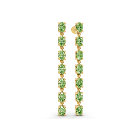 Digitalis Fashion Flower Ocean Green Lab Diamond Dangle Earring left view
