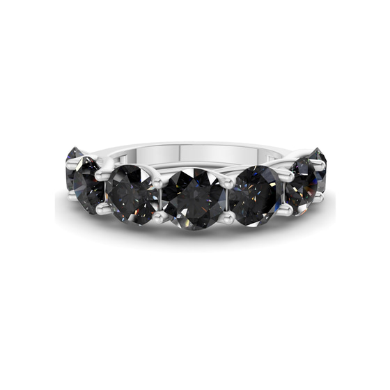Valentina Round Black Lab Diamond Anniversary Band front view