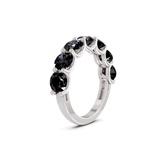 Raquel Round Black Lab Diamond Anniversary Band left view