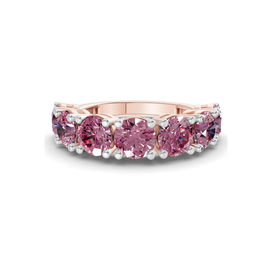 Adela Round Purple Lab Diamond Anniversary Band front view