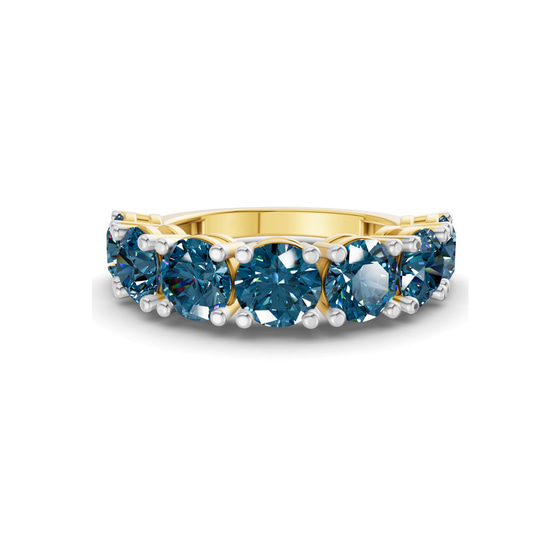 Adela Round Royal Blue Lab Diamond Anniversary Band front view