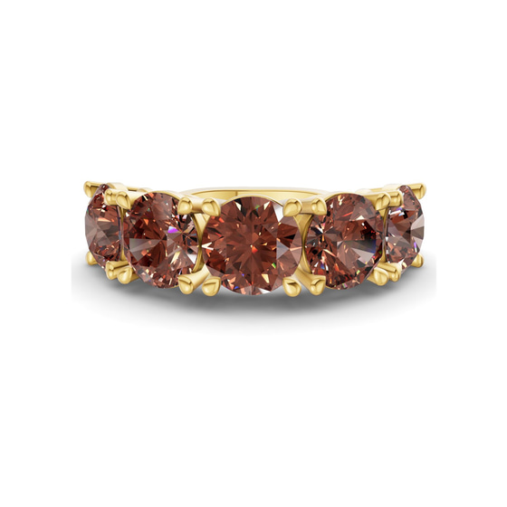 Noella Round Brown Lab Diamond Anniversary Band front view