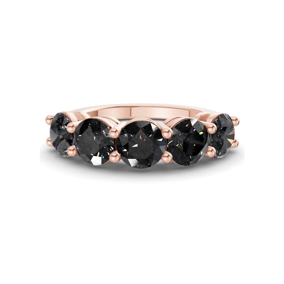 Elowyn Round Black Lab Diamond Anniversary Band front view