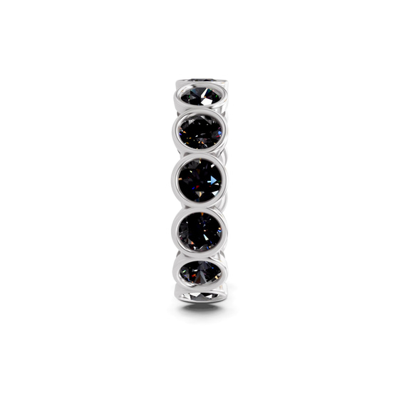Dream Round Bezel Black Lab Diamond Eternity Ring left view