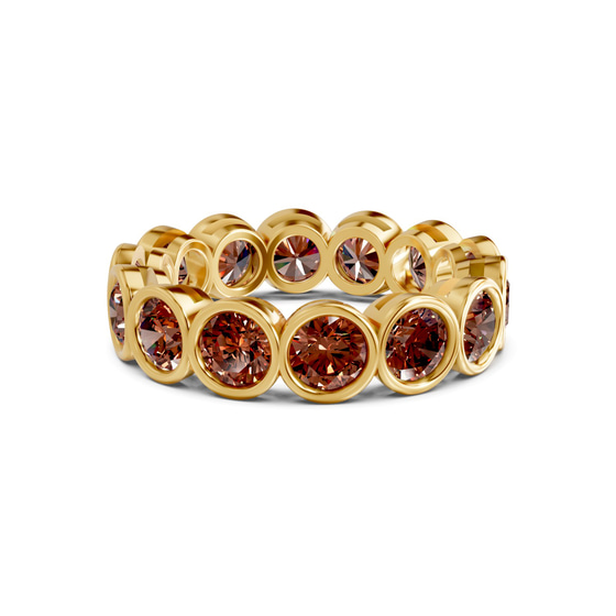Dream Round Bezel Brown Lab Diamond Eternity Ring front view