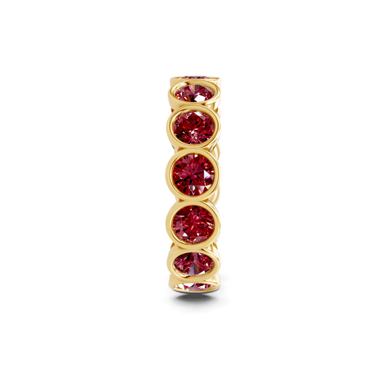 Dream Round Bezel Cherry Cognac Lab Diamond Eternity Ring left view