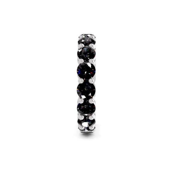 Elysia Round Black Lab Diamond Eternity Ring left view