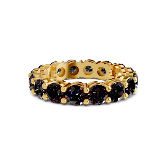 Elysia Round Black Lab Diamond Eternity Ring front view