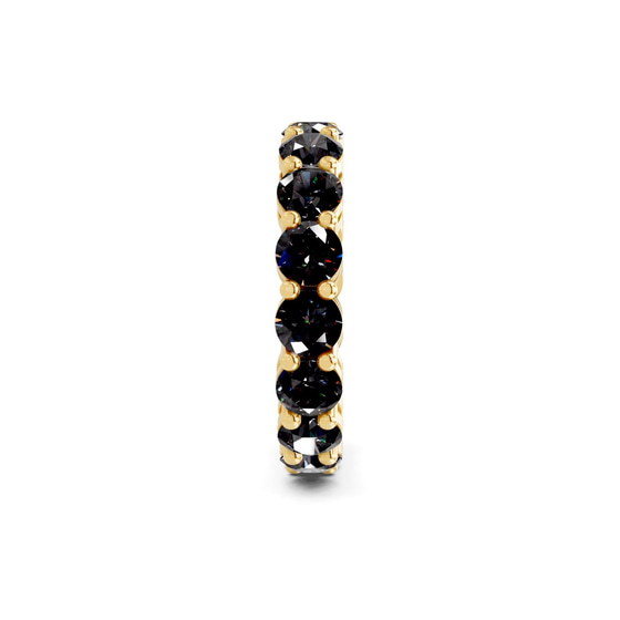 Elysia Round Black Lab Diamond Eternity Ring left view