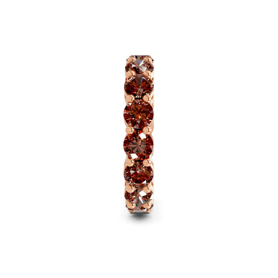 Elysia Round Brown Lab Diamond Eternity Ring left view