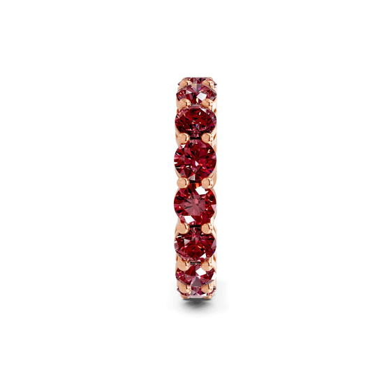 Elysia Round Cherry Cognac Lab Diamond Eternity Ring left view