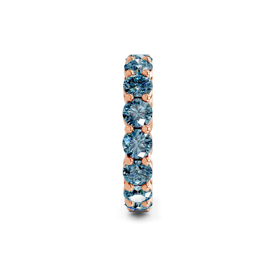 Elysia Round Ice Blue Lab Diamond Eternity Ring left view
