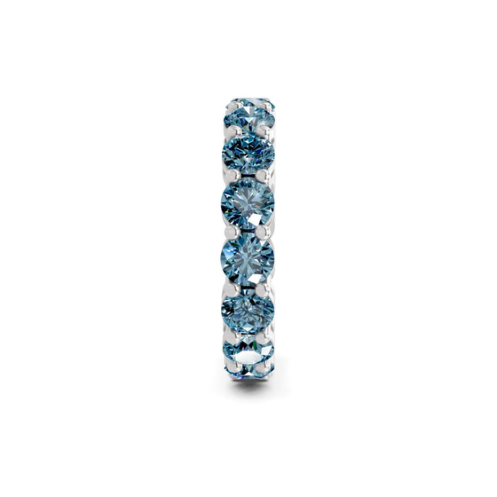 Elysia Round Ice Blue Lab Diamond Eternity Ring left view