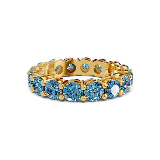 Elysia Round Ice Blue Lab Diamond Eternity Ring front view