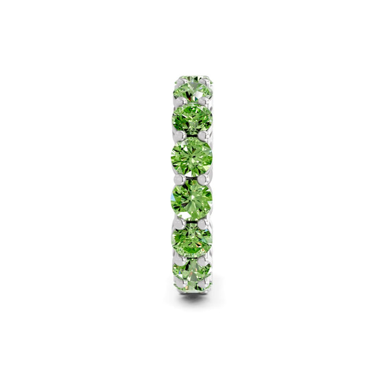 Elysia Round Ocean Green Lab Diamond Eternity Ring left view
