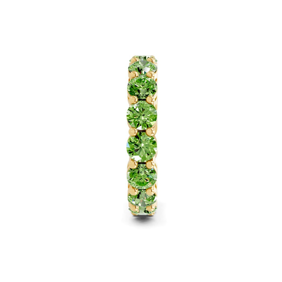 Elysia Round Ocean Green Lab Diamond Eternity Ring left view