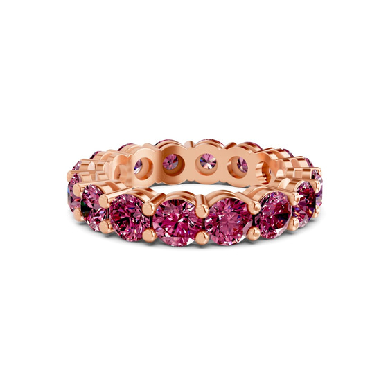 Elysia Round Purple Lab Diamond Eternity Ring front view